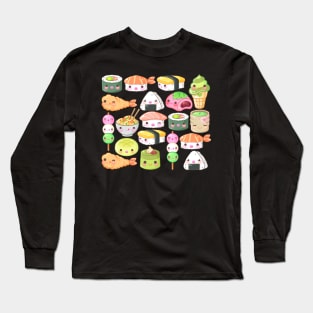 Japanese Foods Pattern Long Sleeve T-Shirt